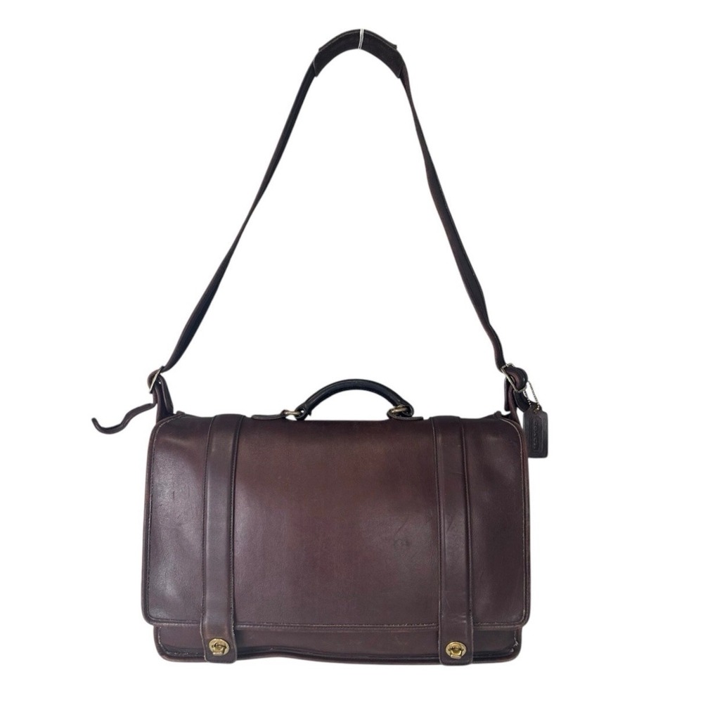 COACH Vintage Briefcase Essex Bag 5275 Mahogany Brown Leather Metropolitan USA